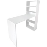 Mesa Escritorio con Estanteria Reversible, Medidas: 122 cm (Ancho) x 50 cm (Fondo) x 140 cm (Alto) Color Blanco